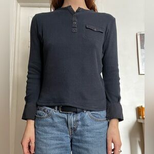 90s Cotton waffle knit tee